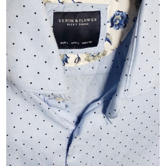 Lot of 2 Denim & Flower Ricky Singh Men’s Shirts Size Large Button-Up L/S - Picture 14 of 16